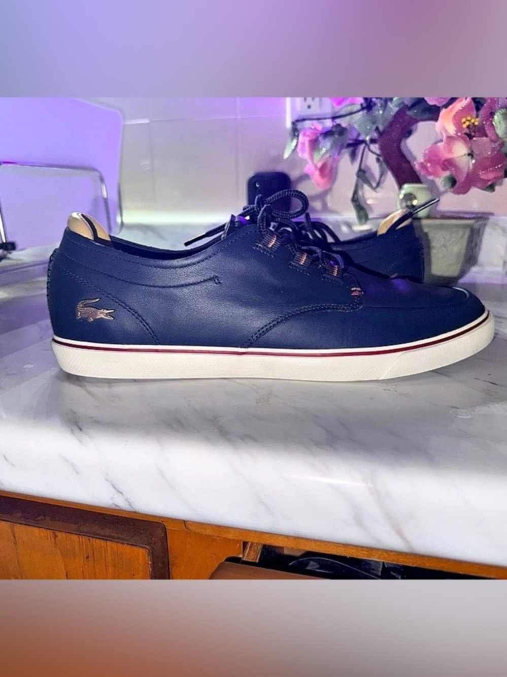 Lacoste Bayliss Leather Sneakers Men's Blue & White